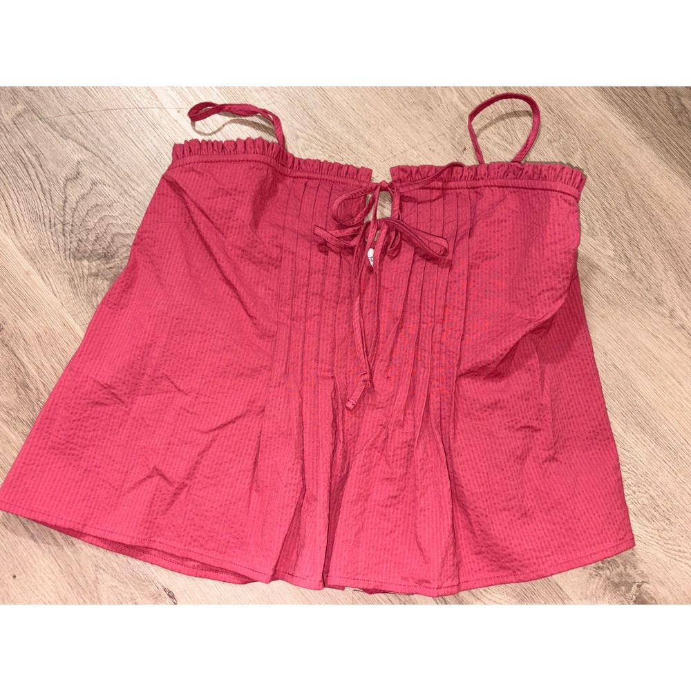 Solid & Striped x Target Pink Tie Front Pintuck Cami Top Small NWT